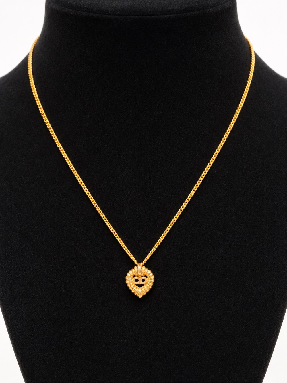Dior Gold Heart Pendant Necklace